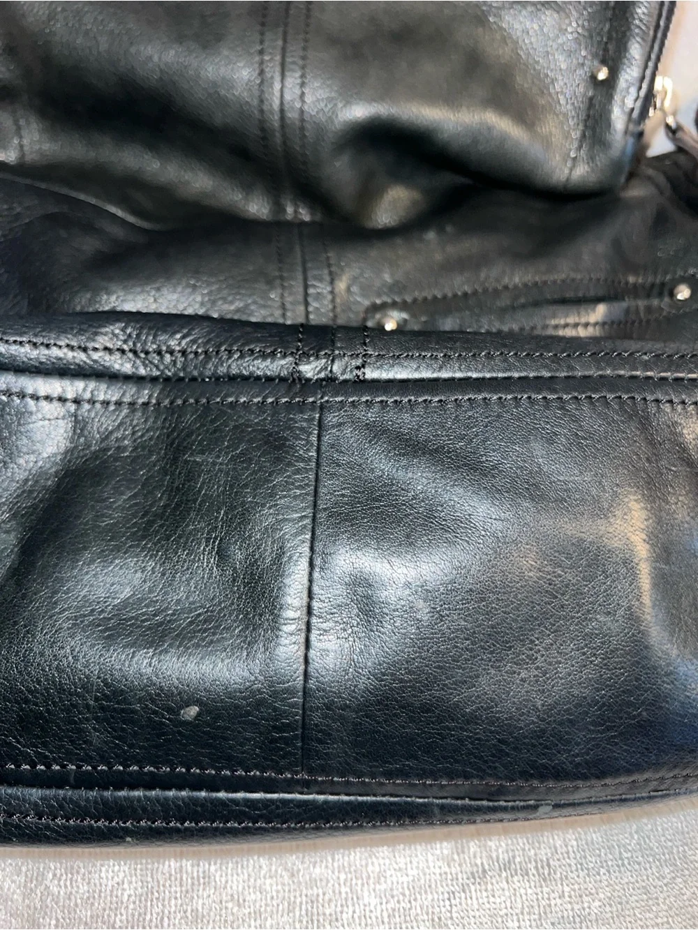 b. makowsky Black Leather Messenger Bag